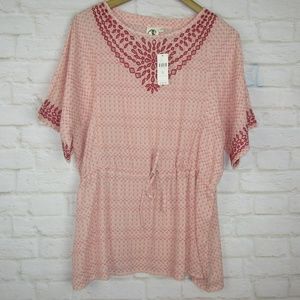 One September Anthropologie Pink Eyelet Tunic